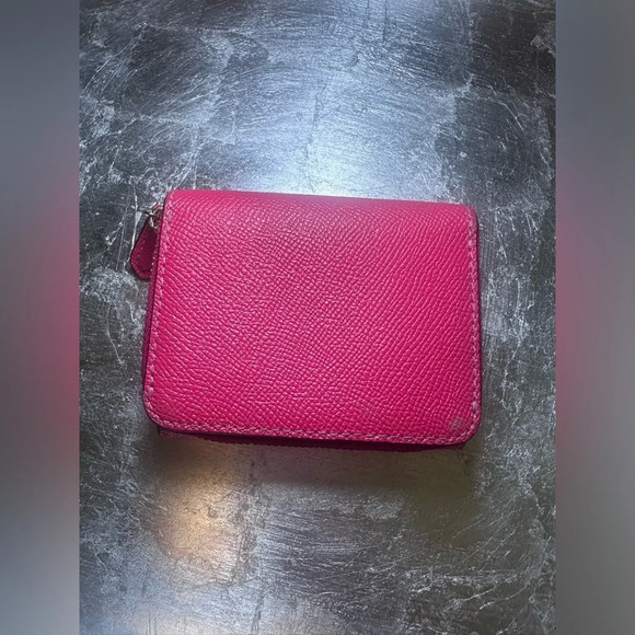 COACH Small Trifold Leather Cerise Pink Wallet. - Picture 4 of 6